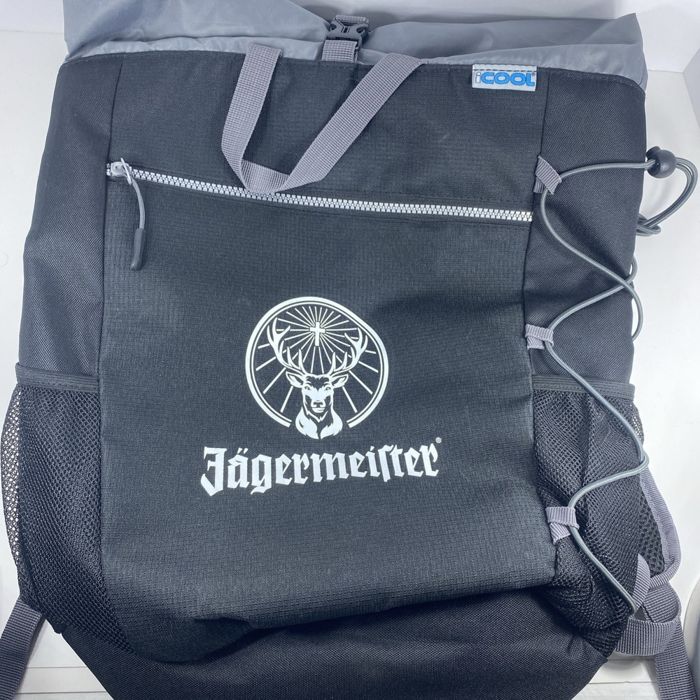 iCOOL Jagermeister Fold Down Backpack Cooler Bag Black Polyester Camping